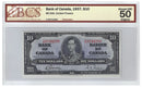 1937 Canada $10 Banknote Gordon-Towers, T/D, BC-24b BCS Certified (Almost UNC 50 Original)