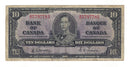 1937 Canada $10 Banknote Gordon-Towers, B/D, BC-24b (F/VF)