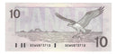 1989 Canada $10 Banknote  Bonin-Thiessen ,BDW, BC-57b  (Almost/UNC)