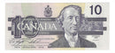 1989 Canada $10 Banknote  Knight-Thiessen ,BEF, BC-57c  (GEM/UNC)
