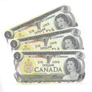 1973 Canada 3 Sequential $1 Banknote Crow-Bouey, BFC, BC-46b (UNC)