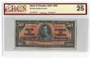 1937 Canada $50 Banknote Gordon-Towers, B/H, BC-26b Certified BCS VF-25 Changeover