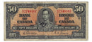 1937 Canada $50 Banknote Gordon-Towers, B/H, BC-26b (F)