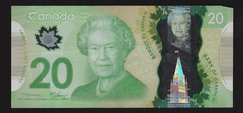 2012 $20 Bank of Canada Repeter Note 4 Digit Macklen-Carney  BIL9831983 BC-55-N1-ii-N10-iii (Circ.)