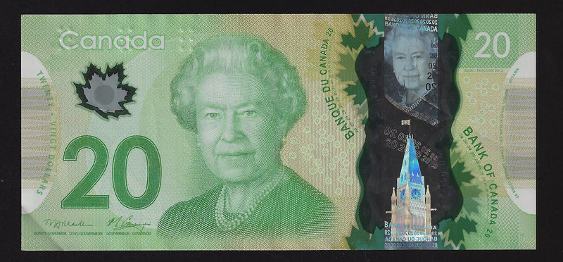 2012 $20 Bank of Canada Repeter Note 4 Digit Macklen-Carney  BIT8079807 BC-55-N1-ii-N10-iii (Circ.)