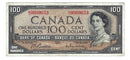1954 Canada $100 Banknote Beattie-Rasminsky Modifield Portrait B/J BC-43b Circulated