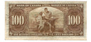 1937 $100 Bank of Canada Note Gordon-Towers Prefix B/J BC-27b Very Fine (VF-20)