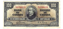 1937 $100 Bank of Canada Note Gordon-Towers Prefix B/J BC-27b Extra-Fine (EF-40)