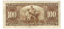 1937 $100 Bank of Canada Note Gordon-Towers Prefix B/J BC-27b Fine (F-15)