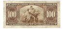 1937 $100 Bank of Canada Note Gordon-Towers Prefix B/J BC-27b Very Fine (VF-20)