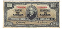 1937 $100 Bank of Canada Note Gordon-Towers Prefix B/J BC-27b Very Fine (VF-20)