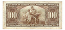 1937 $100 Bank of Canada Note Gordon-Towers Prefix B/J BC-27b Very-Fine (VF-25)