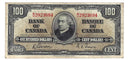 1937 $100 Bank of Canada Note Gordon-Towers Prefix B/J BC-27b Very-Fine (VF-25)
