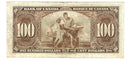 1937 $100 Bank of Canada Note Gordon-Towers Prefix B/J BC-27b Very Fine (VF-20)