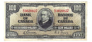 1937 $100 Bank of Canada Note Gordon-Towers Prefix B/J BC-27b Very Fine (VF-20)