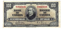 1937 $100 Bank of Canada Note Gordon-Towers Prefix B/J BC-27b Extra-Fine (EF-40)