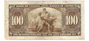 1937 $100 Bank of Canada Note Gordon-Towers Prefix B/J BC-27b Very Fine (VF-20)
