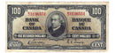1937 $100 Bank of Canada Note Gordon-Towers Prefix B/J BC-27b Very Fine (VF-20)