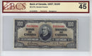 1937 Canada $100 Banknote Gordon-Towers A/E, BC-27b Certified BCS EF-45 (Changeover)