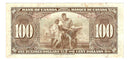 1937 $100 Bank of Canada Note Gordon-Towers Prefix B/J BC-27b Extra-Fine (EF-40)