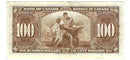 1937 $100 Bank of Canada Note Gordon-Towers Prefix B/J BC-27b Extra-Fine (EF-40)
