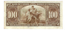 1937 $100 Bank of Canada Note Gordon-Towers Prefix B/J BC-27b Extra-Fine (EF-40)