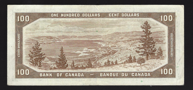 1954 $100 Bank of Canada Note Beattie-Rasminsky Prefix B/J6361331 BC-43b (VF)