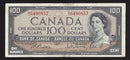 1954 $100 Bank of Canada Note Beattie-Rasminsky Prefix B/J6486857 BC-43b (VF)