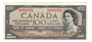 1954 Canada $100 Banknote Beattie-Rasminsky Modifield Portrait B/J BC-43b Circulated