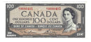 1954 Canada $100 Banknote Lawson-Bouey Modifield Portrait B/J BC-43c (AU-50)