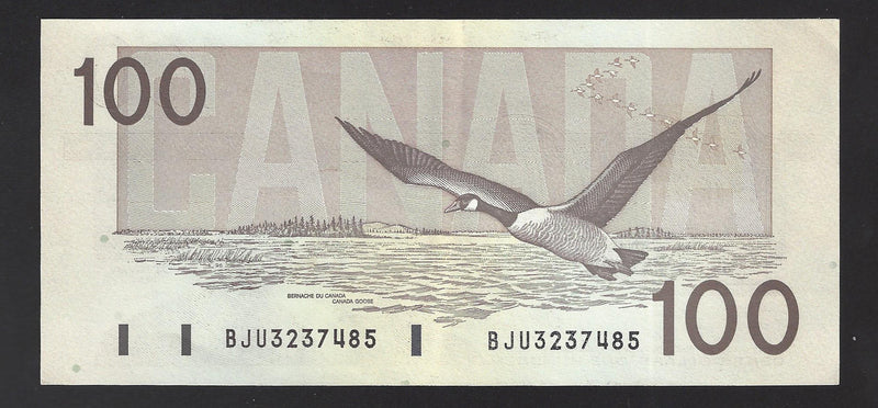 1988 $100 Bank of Canada Note Knight-Dodge Prefix BJU3237485 BC-60d (AU)