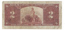 1937 Canada $2 Banknote Coyne-Towers,B/R, BC-22c (VG)