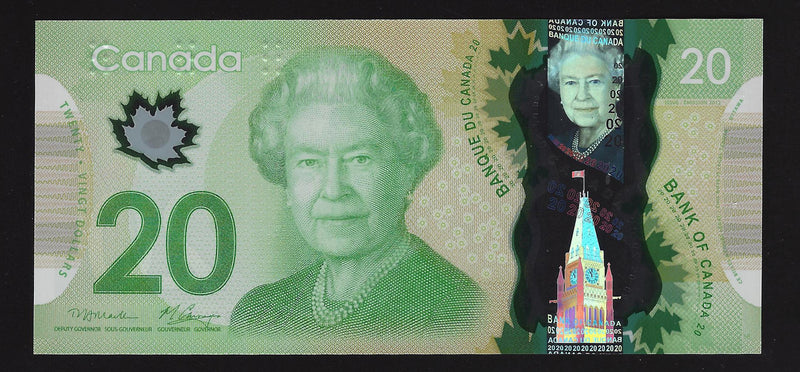 2012 $20 Bank of Canada Note Macklem-Carney Prefix BSL8909860 BC-71a (Ch/Unc)