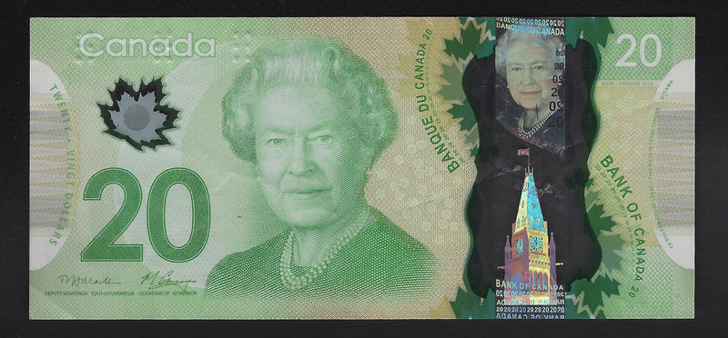 2012 $20 Bank of Canada Repeter Note 4 Digit Macklen-Carney  BSR4605460 BC-55-N1-ii-N10-iii (Circ.)