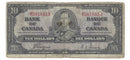 1937 $10 Bank of Canada Note Coyne-Towers, B/T, BC-24c (VG)