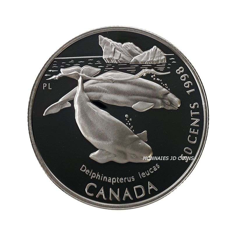 1998 Canada Fifty Cents Beluga Whale Proof Sterling Silver