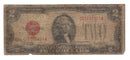 1928C USA $2 Two Dollar Bill Red Seal Number C61292727A (Good)