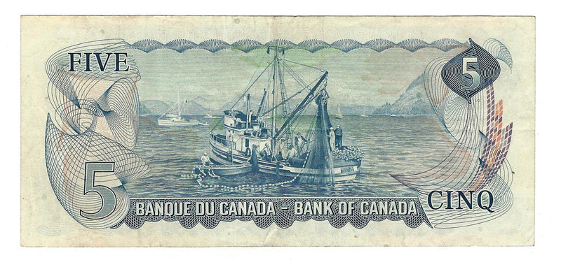 1972 Canada Replacement $5 Banknote Bouey-Rasminsky, *C/D, BC-48aA (EF)