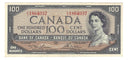 1954 Canada $100 Banknote Lawson-Bouey,C/J, BC-43c (AU)