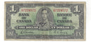 1937 Canada $1 Banknote Gordon-Towers (WP), C/M, BC-21c (VG)