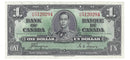 1937 Canada $1 Banknote Coyne-Towers, C/N, BC-21d (EF/AU)