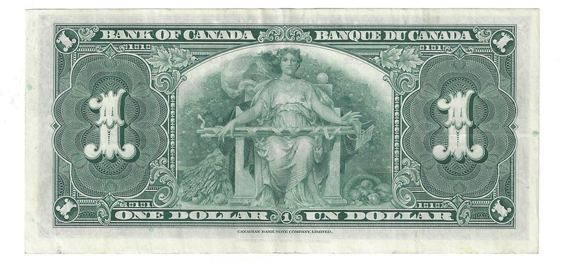 1937 Canada $1 Banknote Coyne-Towers, C/N, BC-21d (EF)