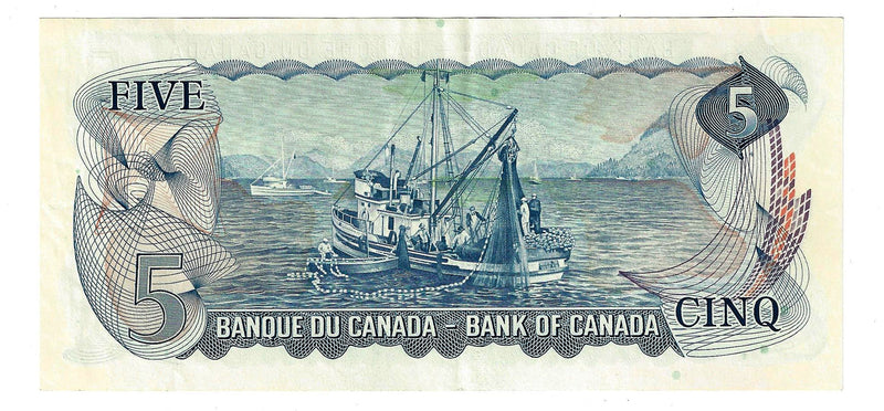 1972 Canada $5 Banknote Lawson-Bouey, C/R, BC-48b (EF)