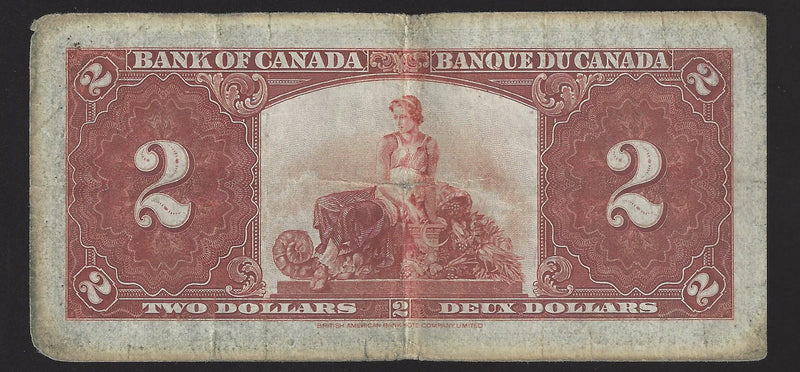 1937 $2 Bank of Canada Note Coyne-Towers Prefix C/R9818175 BC-22c (Fine)