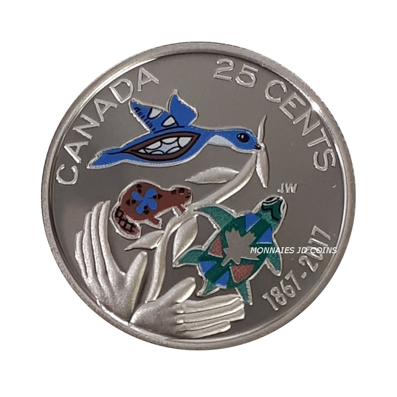 2017 Canada Coloured 150Th Hope For The Green Futur 25 Cents Proof (Non Silver)