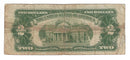 1928F USA $2 Two Dollar Bill Red Seal Number D65116356A (V/G)