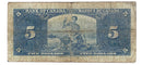 1937 Canada $5 Banknote Gordon-Towers D/C BC-23b Very Good