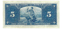 1937 Canada $5 Banknote Gordon-Towers D/C BC-23b (VF/EF)