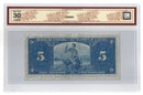 1937 Canada $5 Banknote Gordon-Towers, D/C, BC-23b Certified BCS  VF-30
