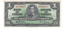 1937 Canada $1 Banknote Coyne-Towers, D/N, BC-21d (EF)